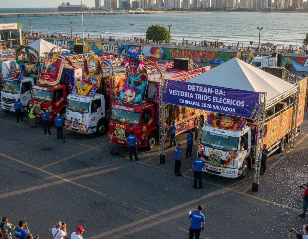 Carnaval 2026: Detran-BA inicia vistoria de trios elétricos em Salvador